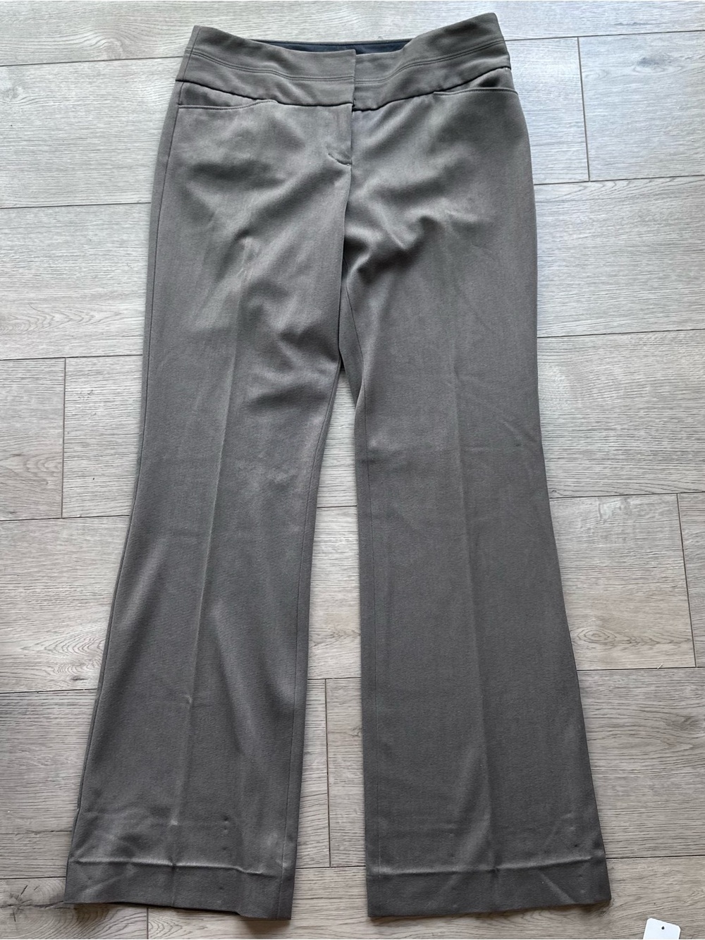 Express Editor Pants 2R Brown Stretch Bootcut Flare Career Dress Trousers Y2K